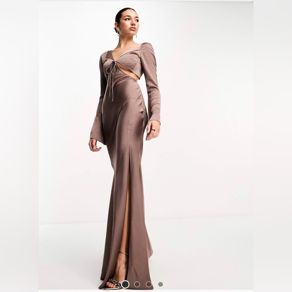 ASOS Tall -satin flare sleeve cut out dress